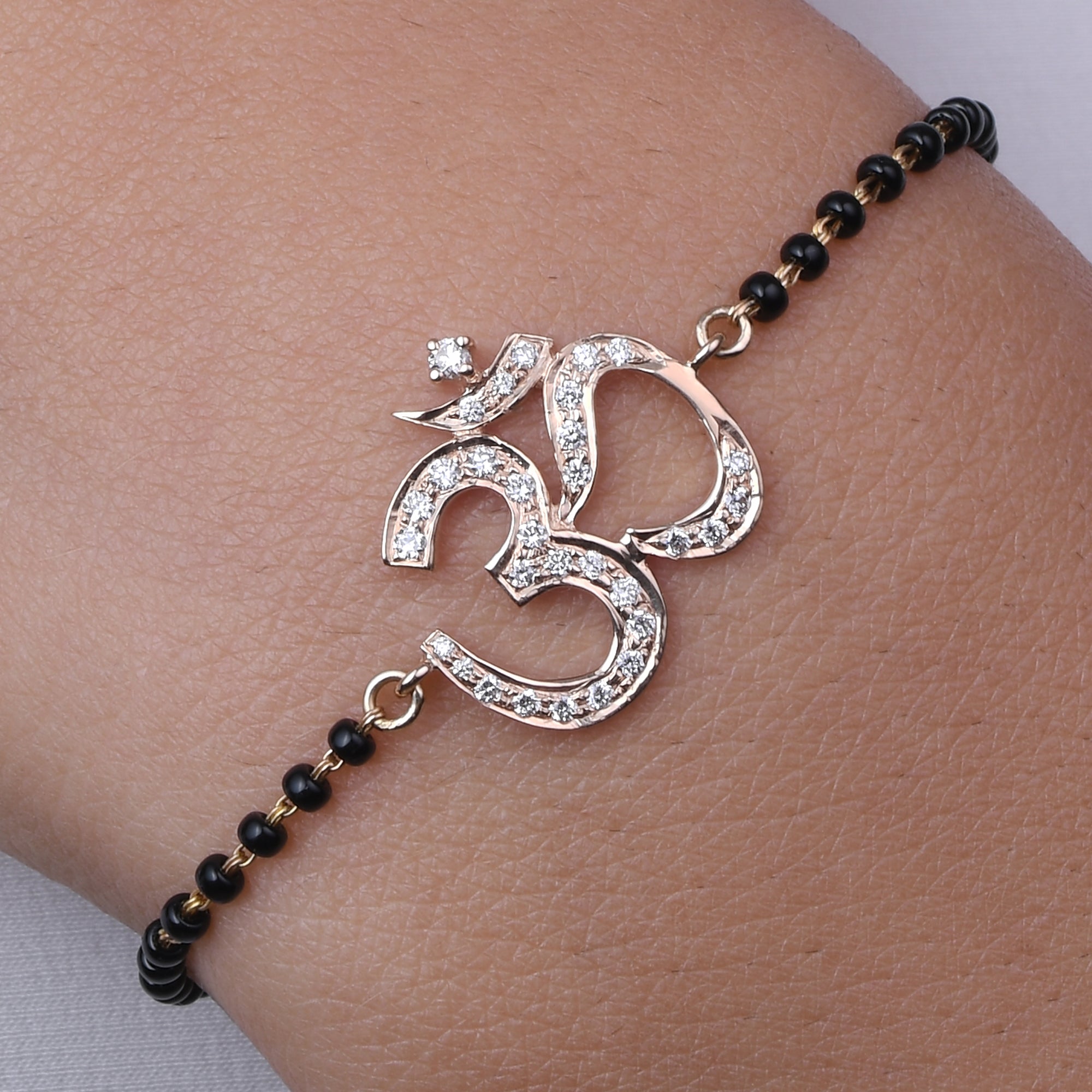 Online Jewellery Shopping - Diamond OM Bracelet at Jewelslane